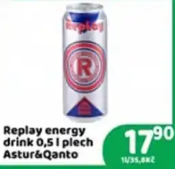 Brněnka Replay energy drink nabídka