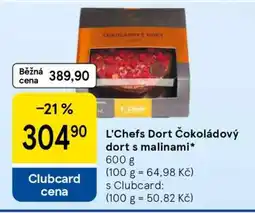 Tesco L'Chefs Dort čokoládový dort s malinami nabídka