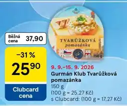 Tesco Gurmán Klub Tvarůžková pomazánka nabídka