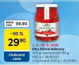 Tesco efko Pálivé feferony nabídka