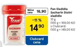 Tesco Fan Sladidla Sacharin Stolní sladidlo nabídka