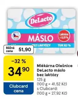 Tesco Mlékárna Olešnice DeLacto máslo bez laktózy nabídka