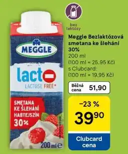 Tesco Meggle Bezlaktózová smetana ke šlehání 30% nabídka
