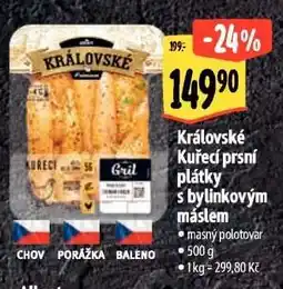 Albert Královské kuřecí prsní plátky s bylinkovým máslem nabídka