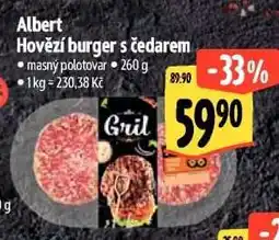Albert Albert Hovězí burger s čedarem nabídka