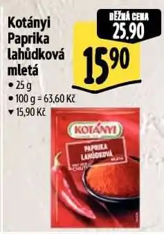 Albert Kotányi Paprika lahůdková mletá nabídka