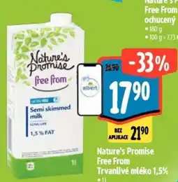 Albert Nature's Promise Free From Trvanlivé mléko 1,5% nabídka