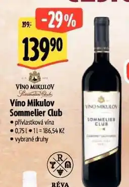 Albert Víno Mikulov Sommelier Club nabídka