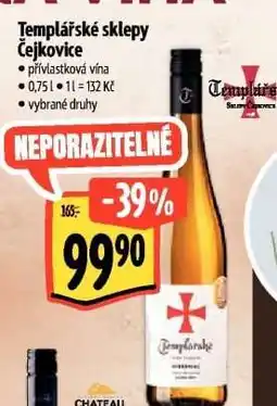 Albert Templářské sklepy Čejkovice nabídka