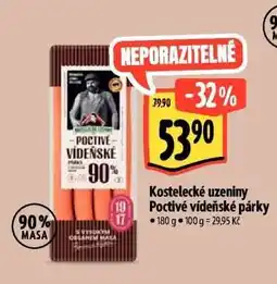 Albert Kostelecké uzeniny Poctivé vídeňské párky nabídka