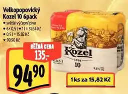 Albert Velkopopovický Kozel 10 – 6pack nabídka