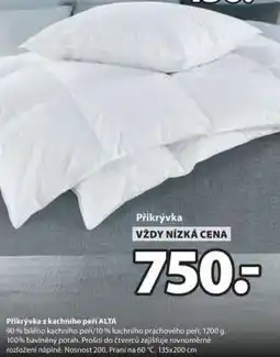 JYSK Přikrývka z kachního peří ALTA nabídka