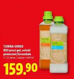 Lidl TIERRA VERDE BIO prací gel, aviváž pomeranč/levandule nabídka