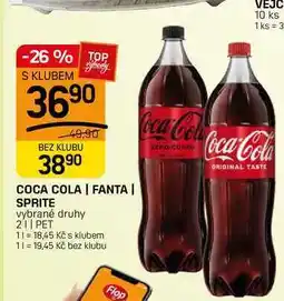 Flop COCA COLA | FANTA | SPRITE vybrané druhy nabídka