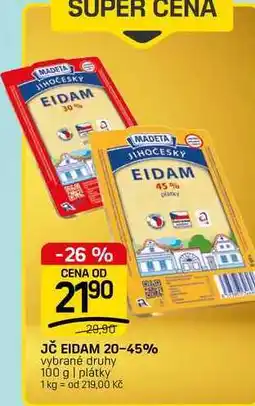Flop JČ EIDAM 20-45% vybrané druhy 100 g | plátky nabídka