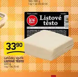 Flop LISTOVÉ TĚSTO nabídka