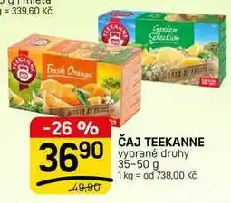 Flop ČAJ TEEKANNE vybrané druhy nabídka