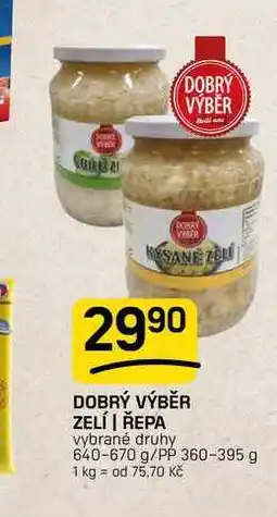 Flop DOBRÝ VÝBĚR ZELÍ | ŘEPA vybrané druhy 640-670 g/PP 360-395 g nabídka
