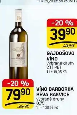 Flop VÍNO BARBORKA RÉVA RAKVICE vybrané druhy nabídka