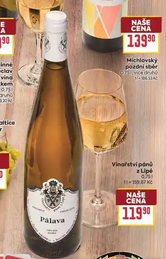 Billa Vinařství pánů z Lipé nabídka
