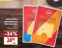 Billa Zott plátky Maasdamer, Emmentaler nabídka