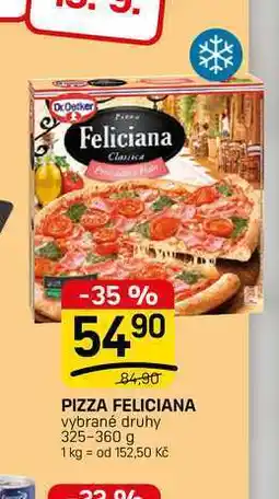 Flop PIZZA FELICIANA vybrané druhy nabídka