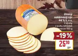 Billa Uzený salámový sýr 44% t. vs. z pultu lahůdek za nabídka