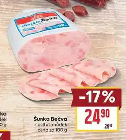 Billa Šunka Bečva z pultu lahůdek cena za nabídka