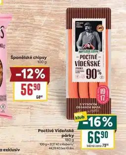 Billa Poctivé Vídeňské párky nabídka