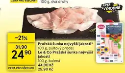Tesco Pražská šunka nejvyšší jakosti nabídka