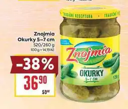 Billa Znojmia Okurky 5-7 cm 520/260 g nabídka