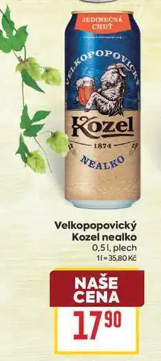 Billa Velkopopovický Kozel nealko 0,51, plech nabídka