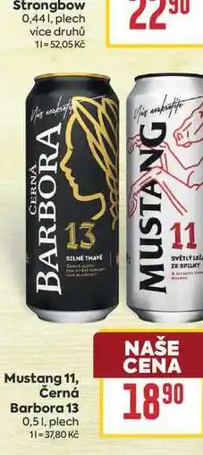 Billa Mustang 11, Černá Barbora 13 0,51, plech nabídka