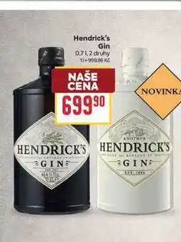 Billa Hendrick's Gin nabídka