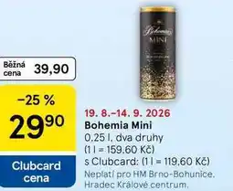 Tesco Bohemia Mini, 0.25 I, dva druhy nabídka