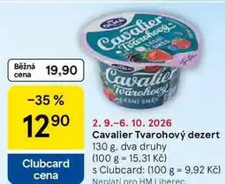 Tesco Cavalier Tvarohový dezert nabídka