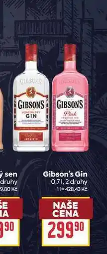 Billa Gibson's Gin nabídka