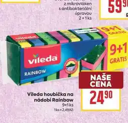Billa Vileda houbička na nádobí Rainbow 9+1ks nabídka