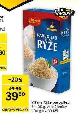 Tesco Vitana Rýže parboiled, 8x 100 g, varné sáčky nabídka