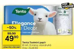 Tesco Tento Toaletní papír, 8 rolí, 3 vrstvy, více druhů nabídka