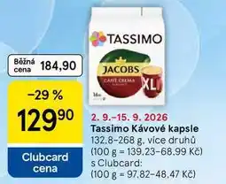 Tesco Tassimo Kávové kapsle, 132.8-268 g, více druhů nabídka