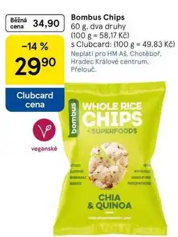Tesco Bombus Chips, 60 g, dva druhy nabídka
