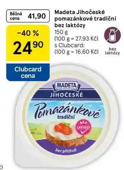 Tesco Madeta Jihočeské pomazánkové tradiční bez laktózy nabídka