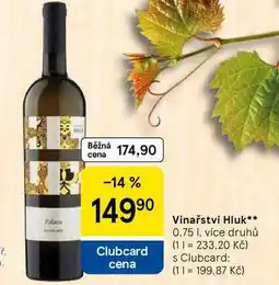 Tesco Vinařství Hluk, 0.75 l, více druhů nabídka