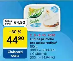 Tesco Lučina přírodní pro celou rodinu nabídka