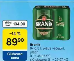 Tesco Braník světlé výčepní nabídka