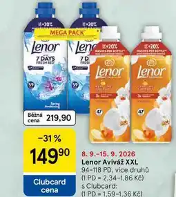 Tesco Lenor Aviváž XXL, 94-118 PD, více druhů nabídka