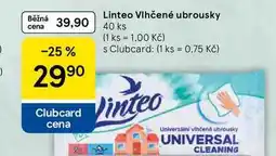 Tesco Linteo Vlhčené ubrousky, 40 ks nabídka