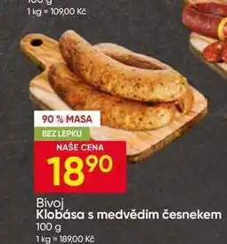 Hruška Klobása s medvědím česnekem nabídka