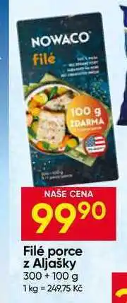 Hruška NOWACO Filé porce z Aljašky 300+100 g nabídka